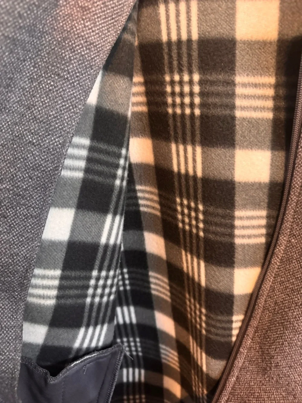 Boston Traders Black and Gray Plaid Fleece-Lined Jacket Men’s large Full zip